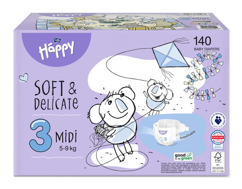 HAPPY BOX Bella Baby Happy Windeln, Größen 2 - 6