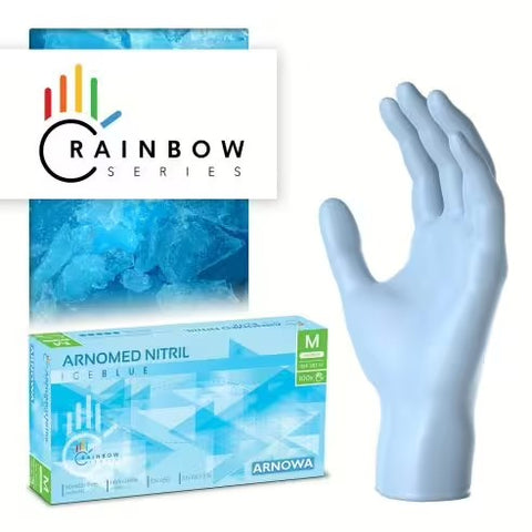KARTON mit 10 x 100 Stk., RAINBOW Nitrilhandschuhe, Arnomed, verschiedene Farben