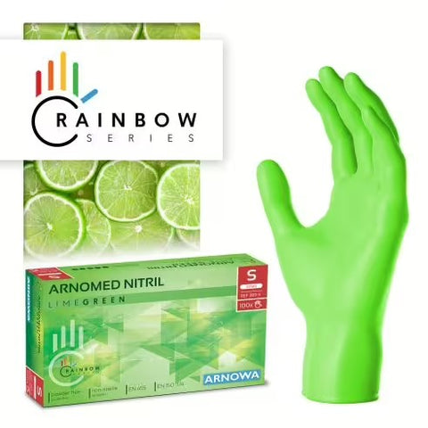 KARTON mit 10 x 100 Stk., RAINBOW Nitrilhandschuhe, Arnomed, verschiedene Farben