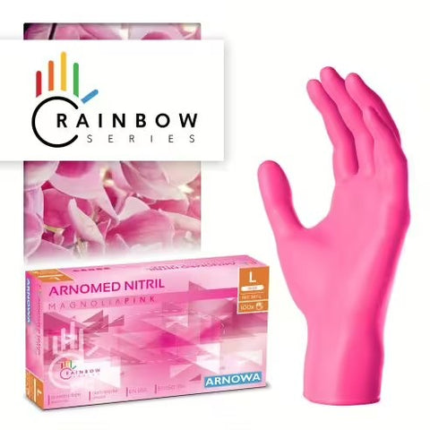 KARTON mit 10 x 100 Stk., RAINBOW Nitrilhandschuhe, Arnomed, verschiedene Farben