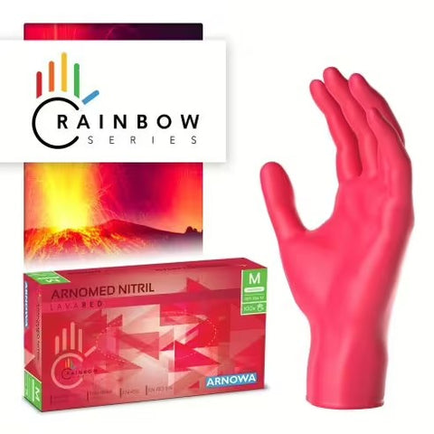 KARTON mit 10 x 100 Stk., RAINBOW Nitrilhandschuhe, Arnomed, verschiedene Farben