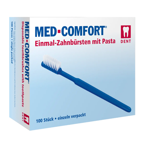 Einmalzahnbürste mit Zahnpasta, 100 Stk.