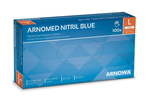 Packung mit 100 Stk., ARNOMED Nitrilhandschuhe, blau