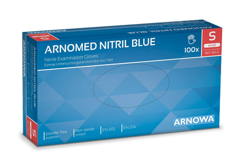 Packung mit 100 Stk., ARNOMED Nitrilhandschuhe, blau