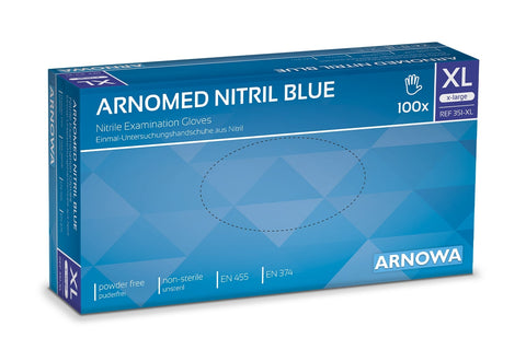 Packung mit 100 Stk., ARNOMED Nitrilhandschuhe, blau