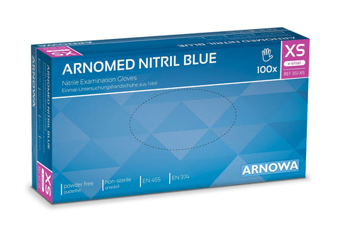 Packung mit 100 Stk., ARNOMED Nitrilhandschuhe, blau