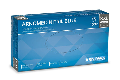 Packung mit 100 Stk., ARNOMED Nitrilhandschuhe, blau