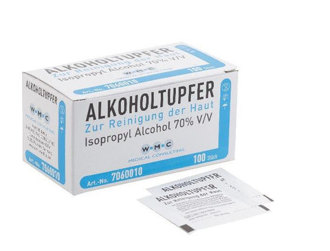 Alkoholtupfer, steril und einzeln verpackt