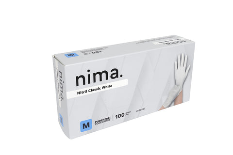 SPARPAKETE nima. Nitrilhandschuhe, 10 Boxen x 100 Stk., weiß
